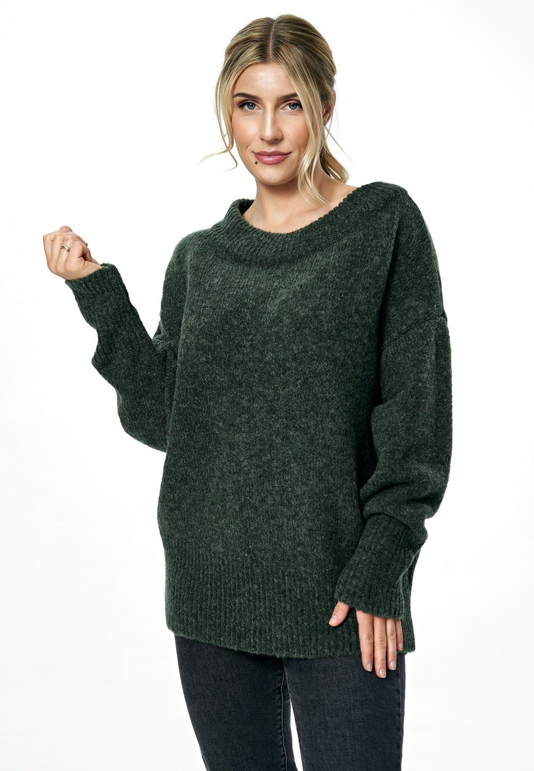 Sweater M882 Dark Olive Green Oversized